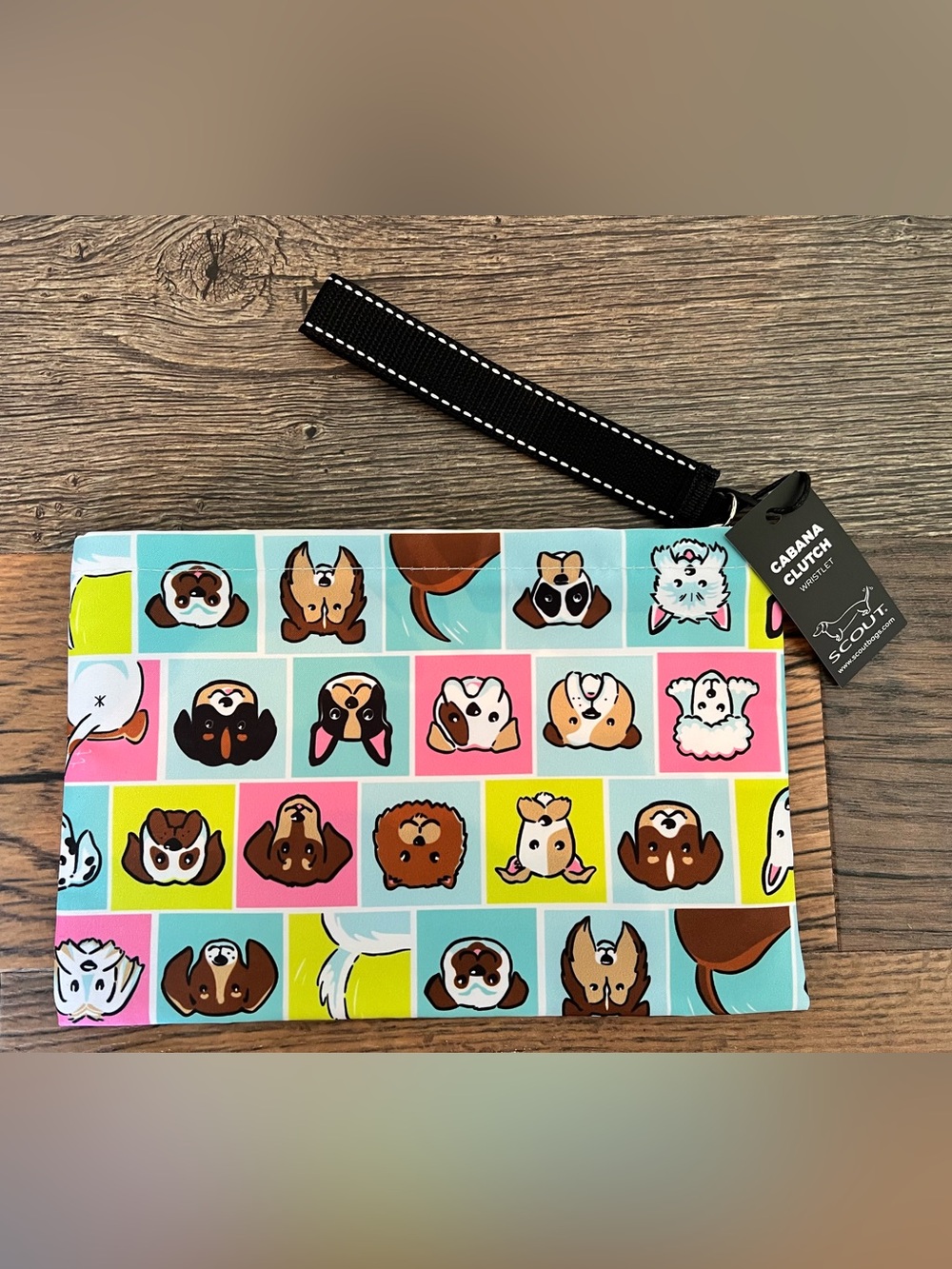 Scout Bag Andy Warhol Cabana Clutch Wristlet Dog Print NWT Zip Pouch - Picture 3 of 7